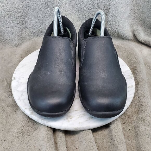 Kuru Shoes Womens Size 8 Wide Kivi Black Leather Slip-On Anatomical Toe Clogs - Picture 5 of 9